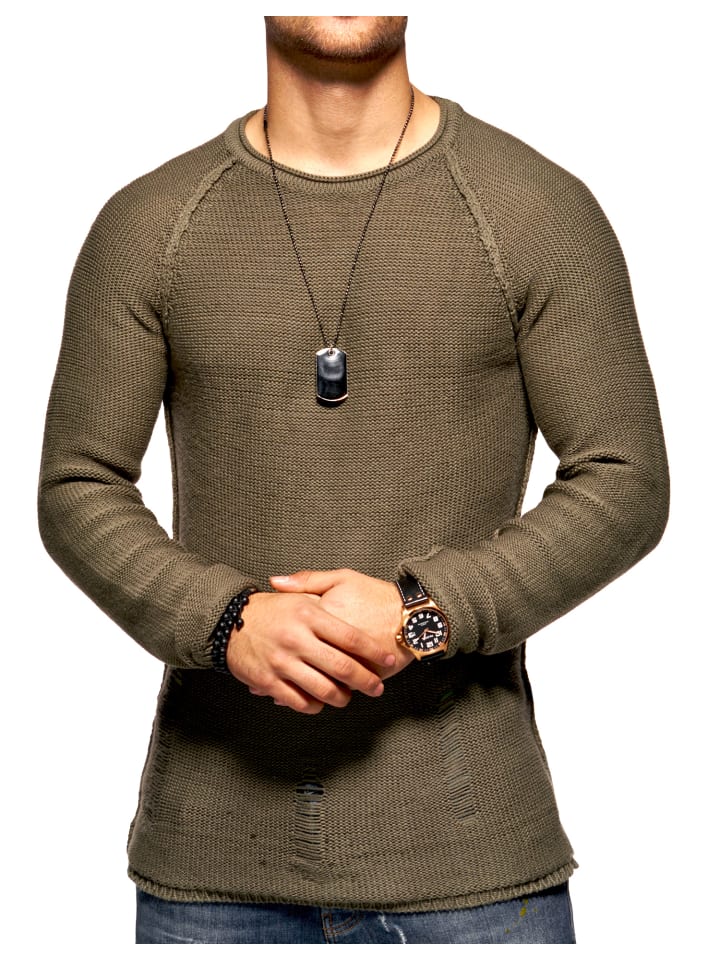 Strickpullover JOSCHUA in Khaki