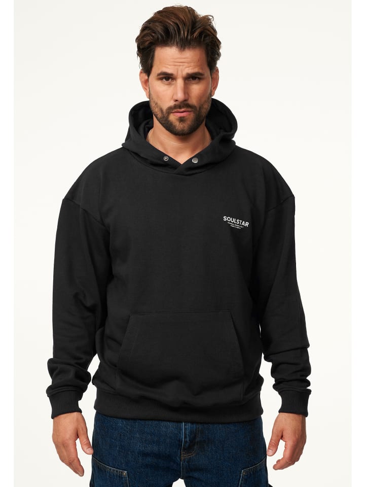 Kapuzenpullover - S2ANSAN Oversize Hoodie mit Button Sweater in Black