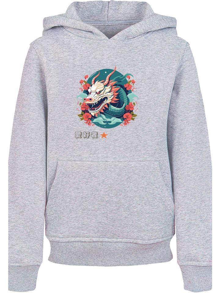 F4NT4STIC Hoodie Drache mit Blumen in grau meliert günstig kaufen | limango