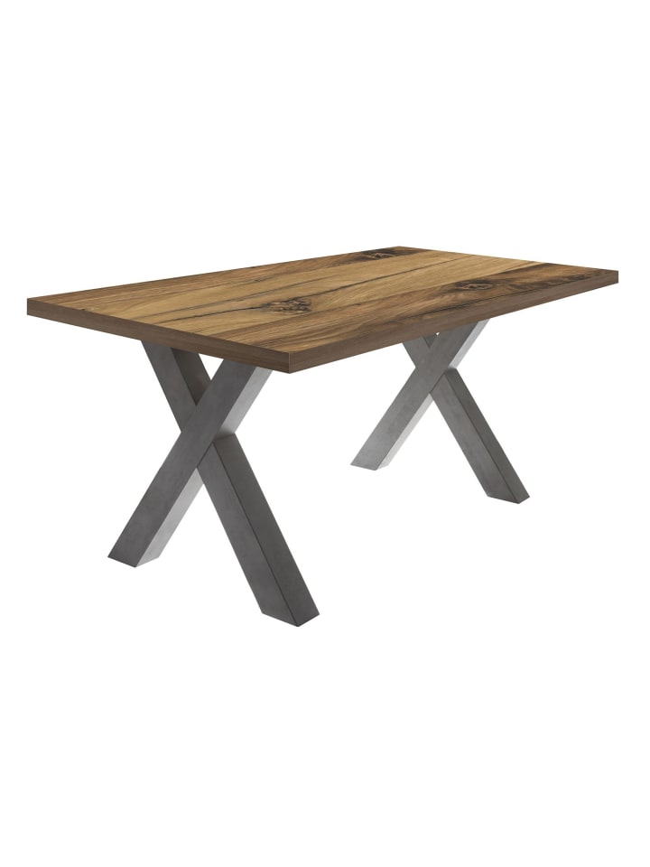 ESSZIMMERTISCH Eike 4 160 x 90 x 75 Esstisch Graphit/Plankeneiche