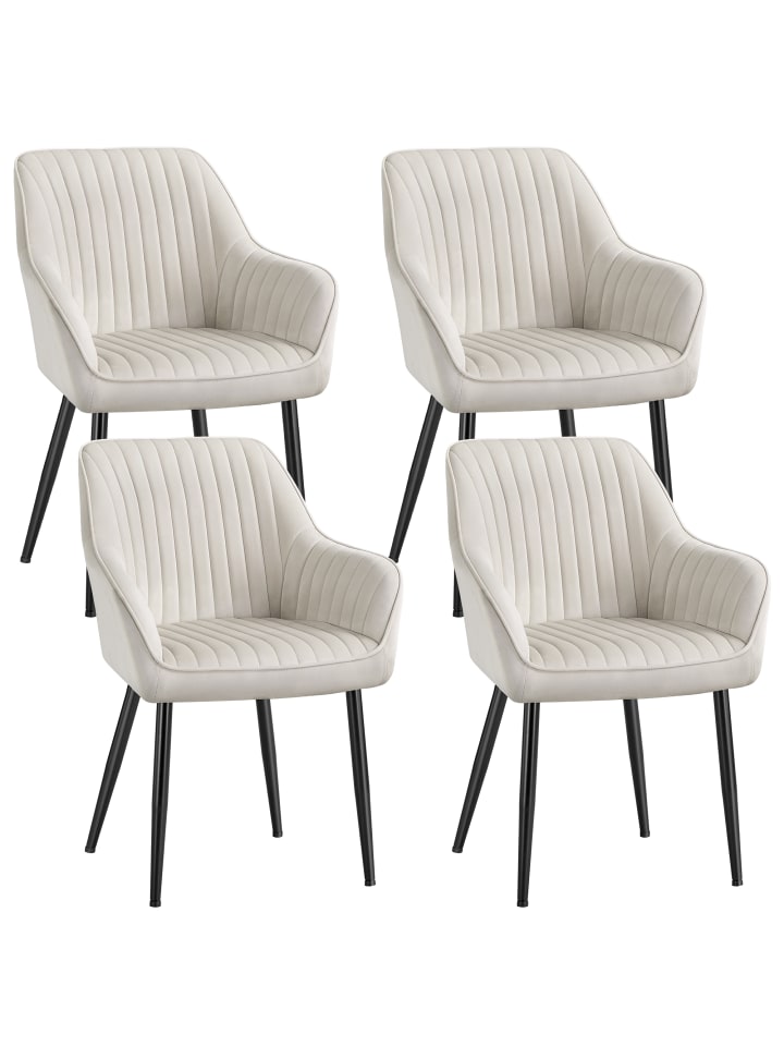 4er-Set: Esszimmerstuhl in Cappuccinobeige - (B)62.5 x (H)85 x (T)60 cm
