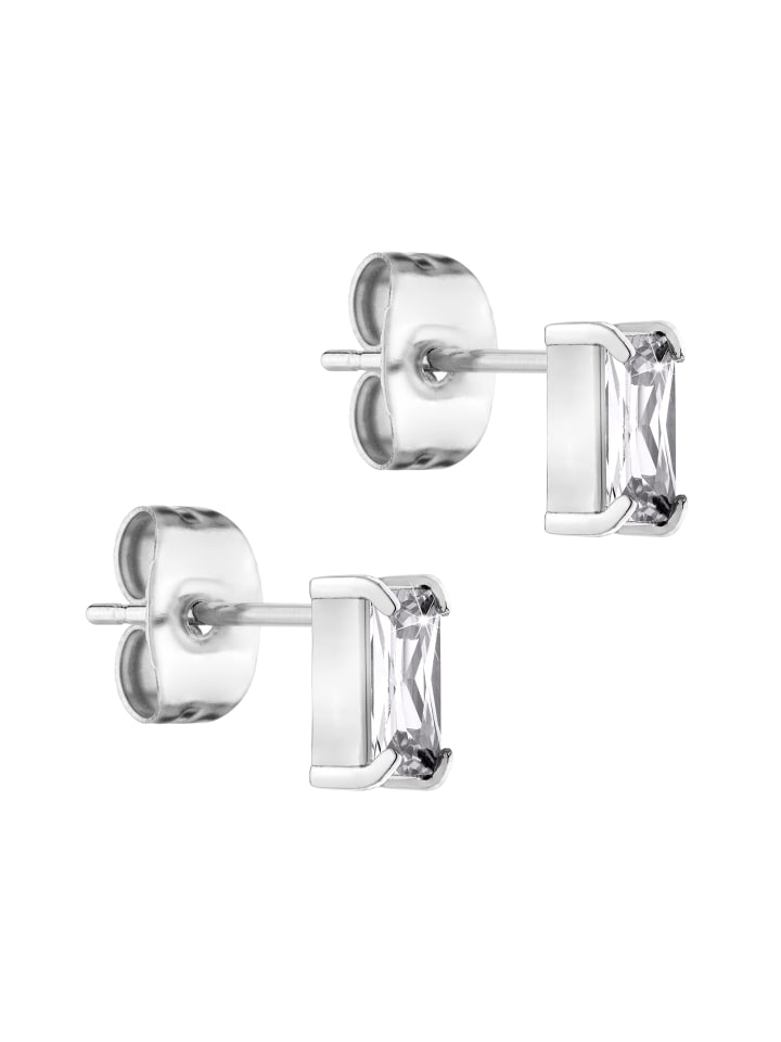 Ohrstecker Baguette in silber