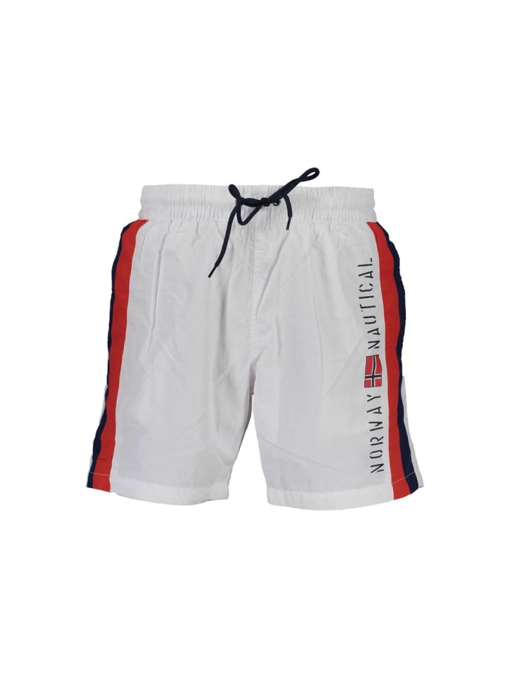 Weiß Polyamid Herren Bade Boxershorts