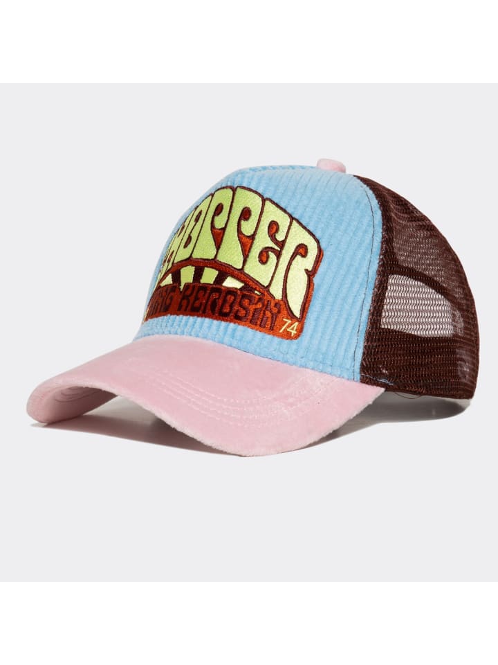 Queen Kerosin Trucker Cap mit Cord-Front Chopper in hellblau