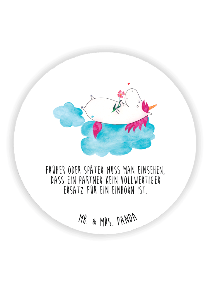 Magnet Einhorn Verliebt mit Spruch in Weiß