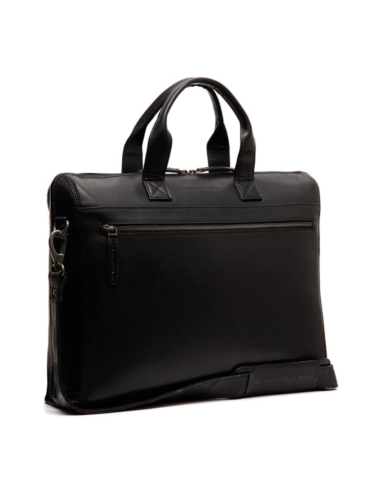 Levanto Aktentasche Leder 40 cm Laptopfach black
