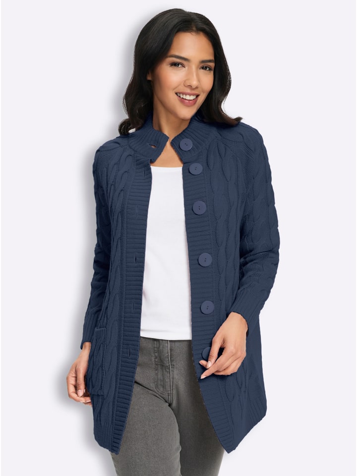 Strickjacke in rauchblau