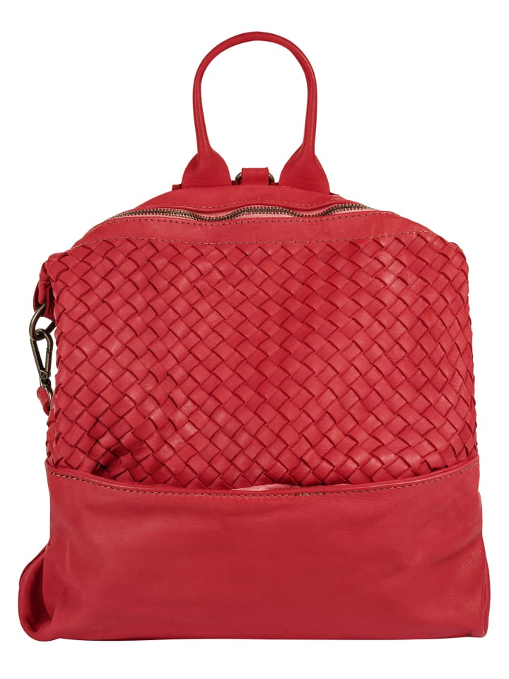 Rucksack echt Leder in rot