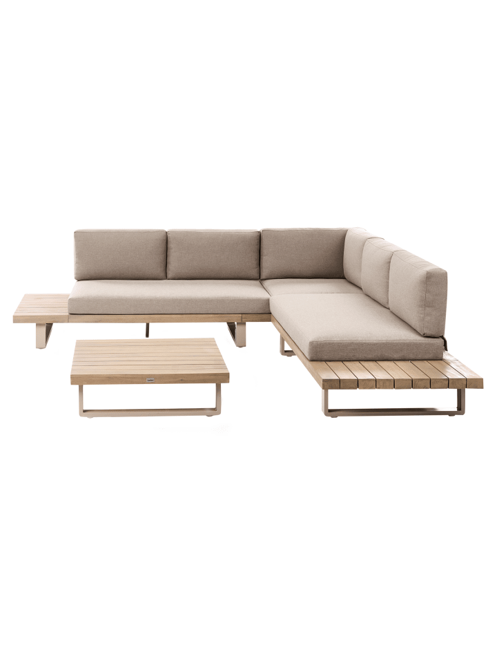 13-tlg Sitzgruppe MYKONOS in Beige/Braun rechtsseitig