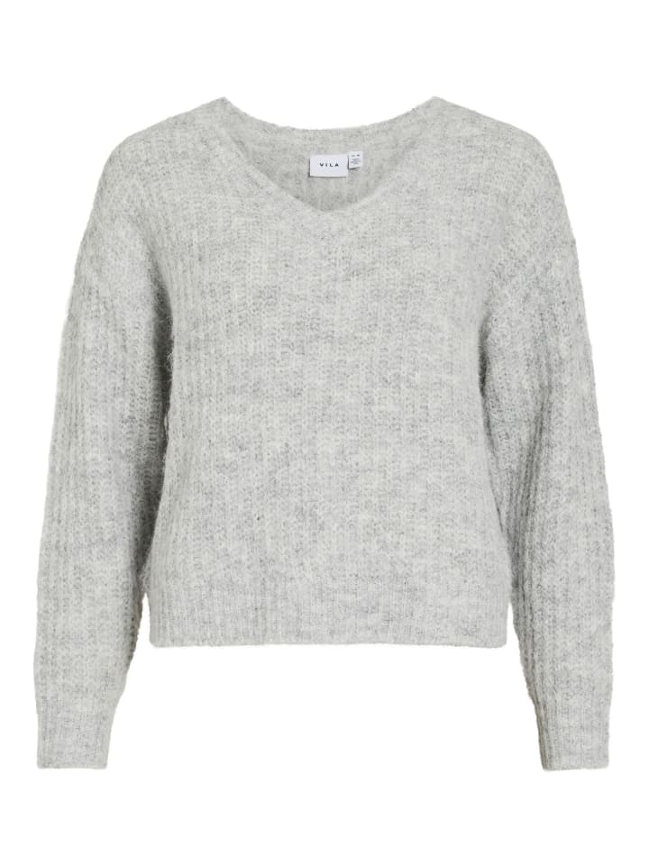 Strickpullover in Medium Grey Melange