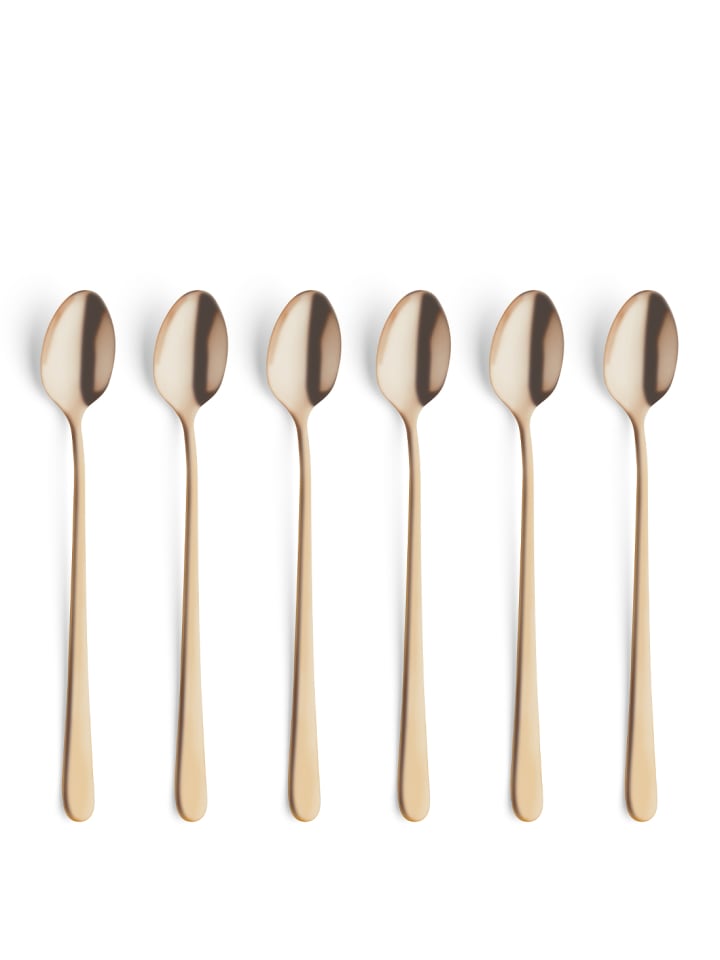6-tlg. Longdrink-/ Latte Macchiato Löffel Set AUSTIN in gold matt