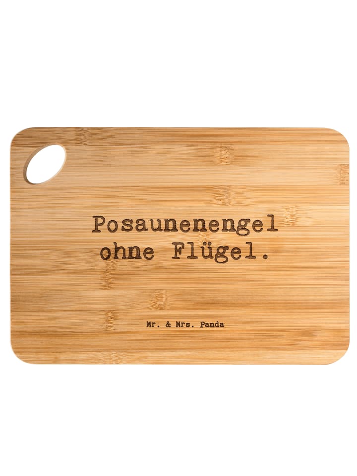 Hackbrett Spruch Engel Posaune mit Spruch in Braun