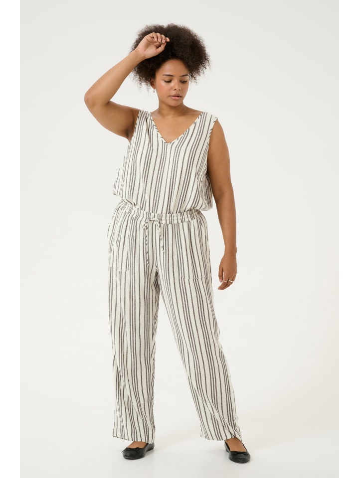 Hose KCmille Loose fit in Moonstruck / Black Stripe