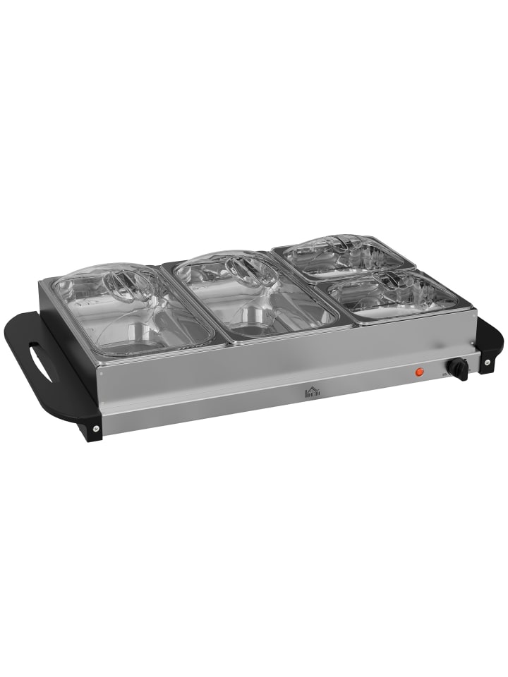 Buffetwärmer-64L x 36,4B x 14H cm-Silber