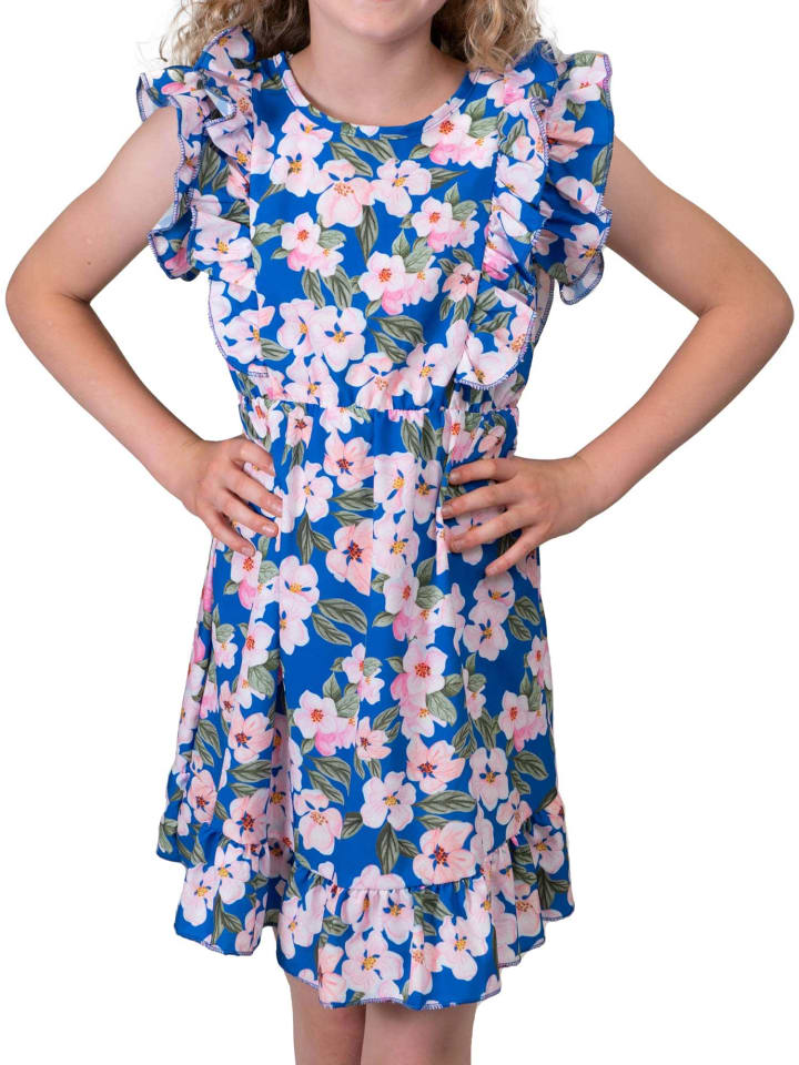 Kleid in Blau - Bunt