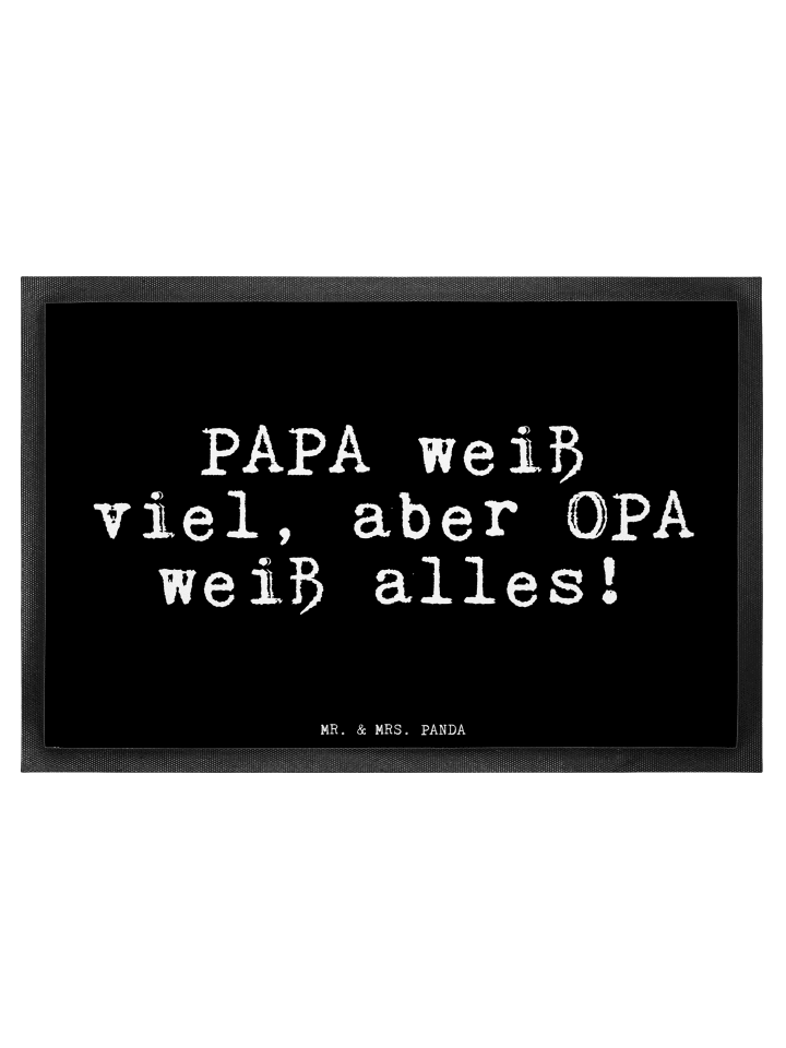 Schmutzfangmatte PAPA weiß viel, aber... mit Sp... in Schwarz