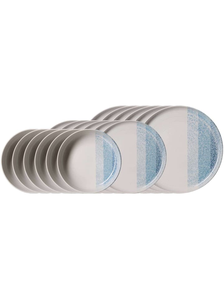 18-tlg. Teller-Set Trio in Blau