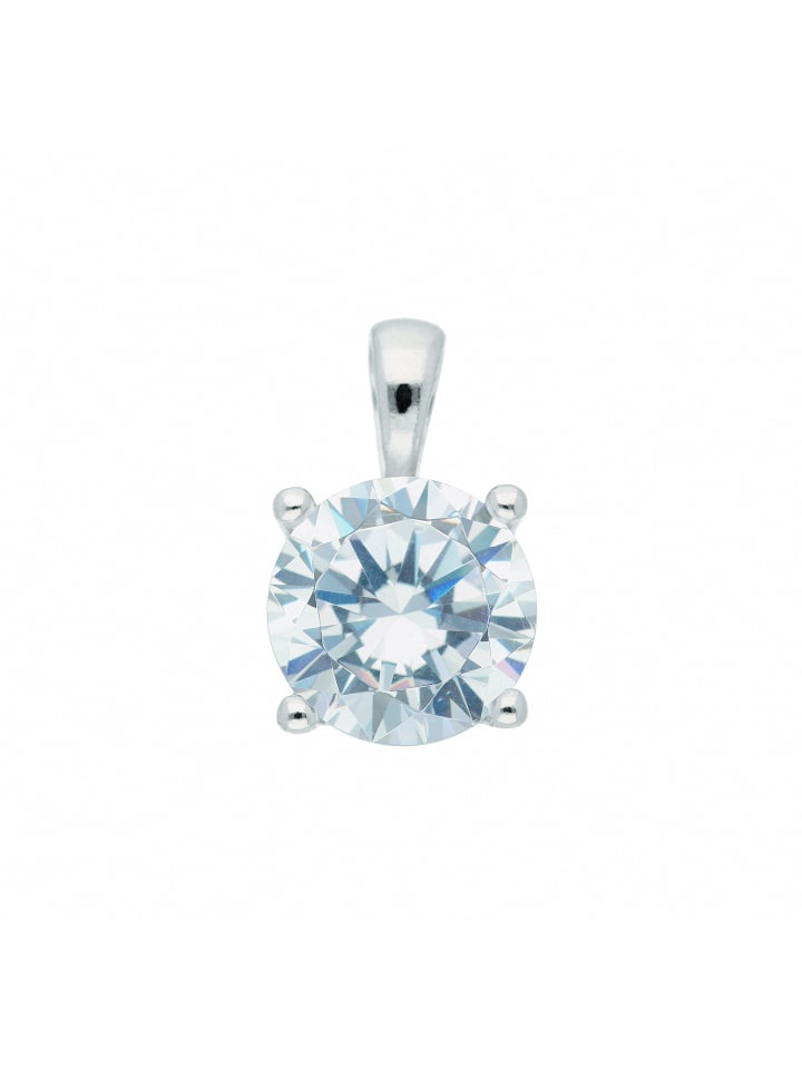 Damen 925 Silber Anhänger mit Zirkonia in silber