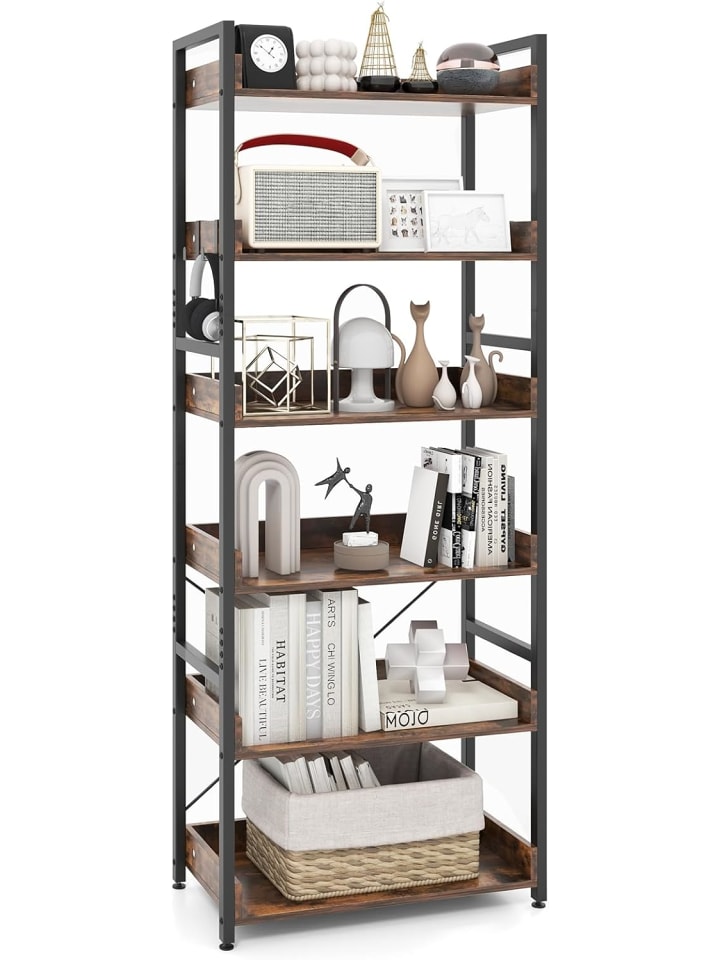 Bücherregal 6 Ebenen 69 x 34 x 177 cm in Braun