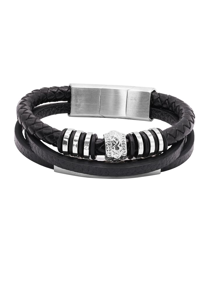 Lederamband Herren Ocean silberfarben matt in silberfarben matt