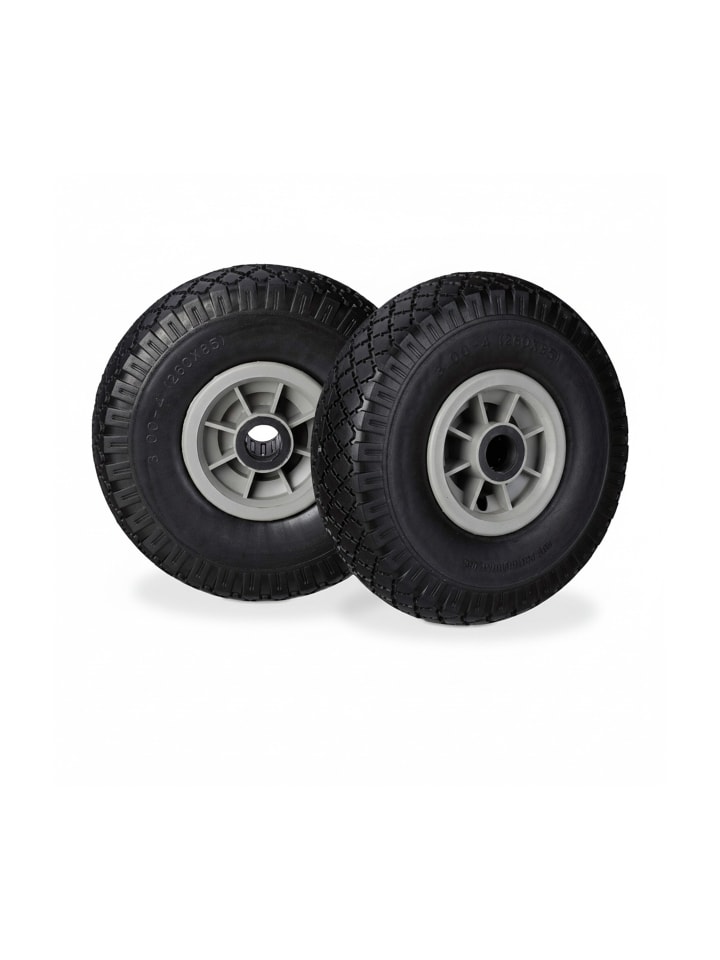 8x Sackkarrenrad in Schwarz/ Grau - 3.00-4