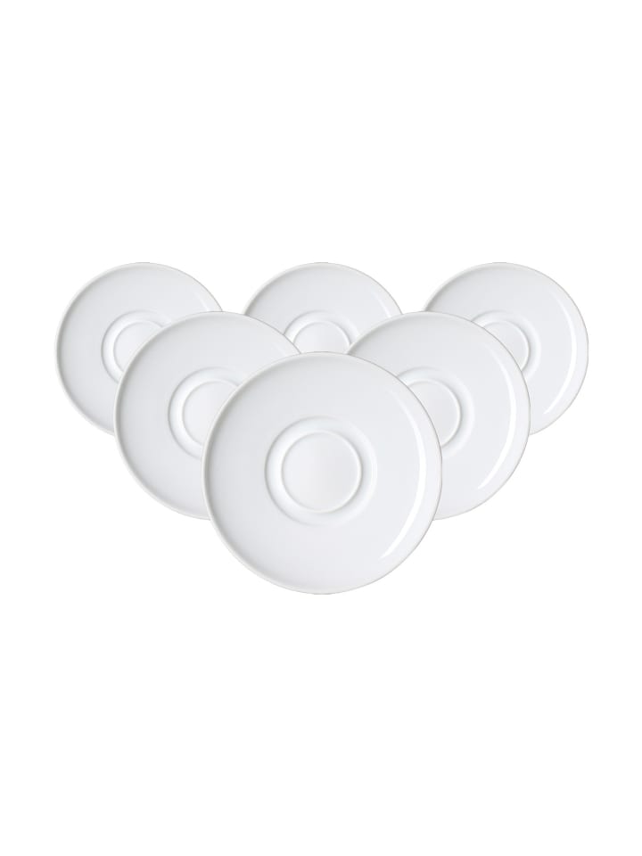 6er Set Kombi-Untertassen Bianco in Weiß ø 15,5 cm