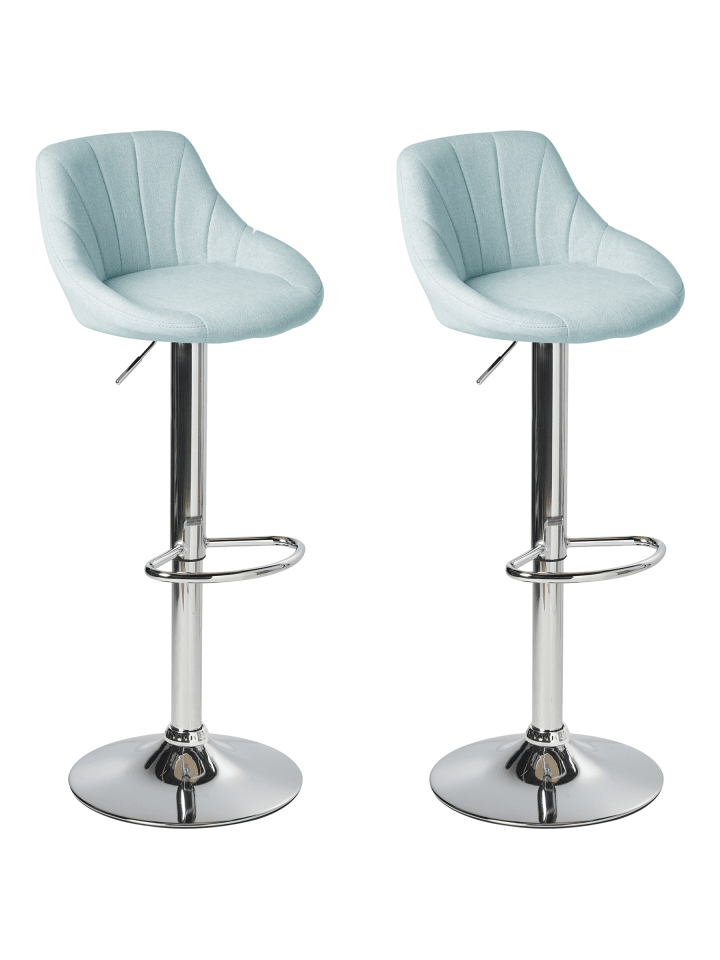 2er-Set Drehhocker LUCCA in Blau/Silber