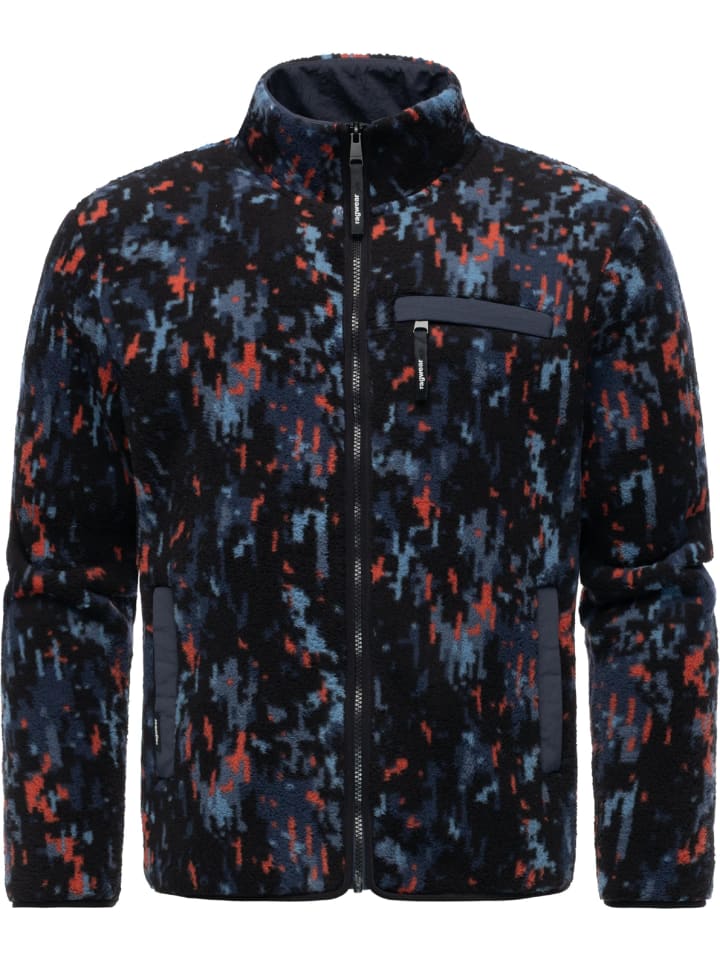 Fleecejacke Tawon Print in Terracotta