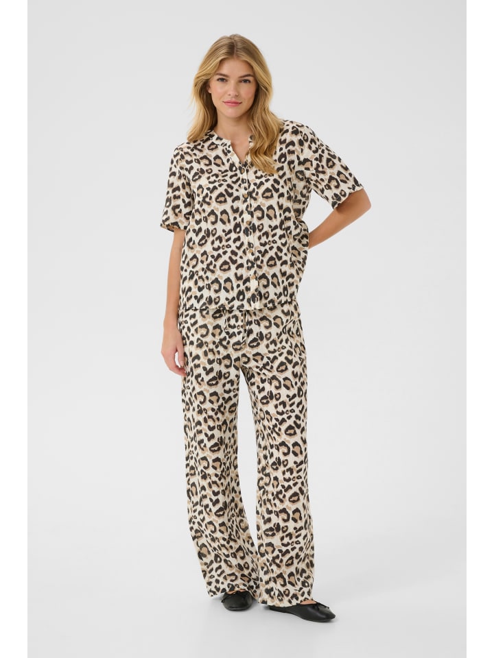 Hemd langarm CRBellis Straight fit in Nature Leopard