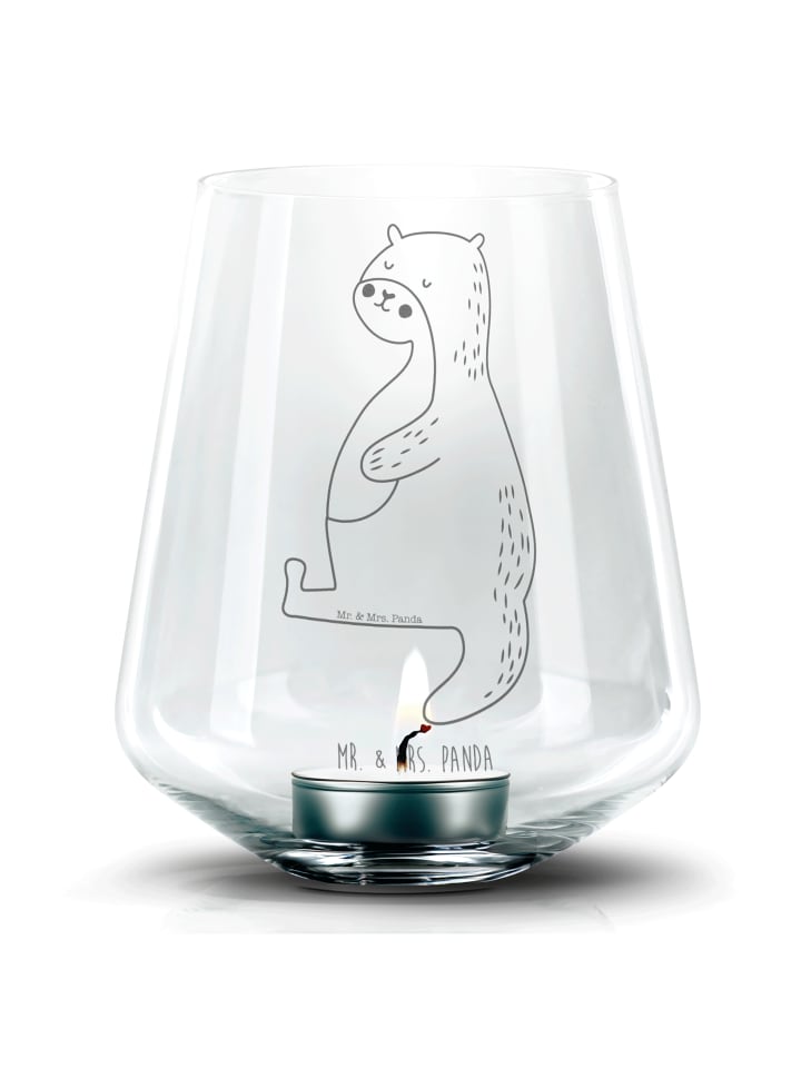 Windlicht Glas Otter Bauch ohne Spruch in Transparent