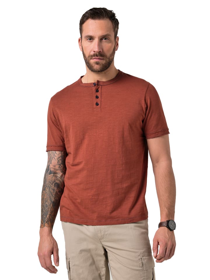 Kurzarm T-Shirt in rostbraun