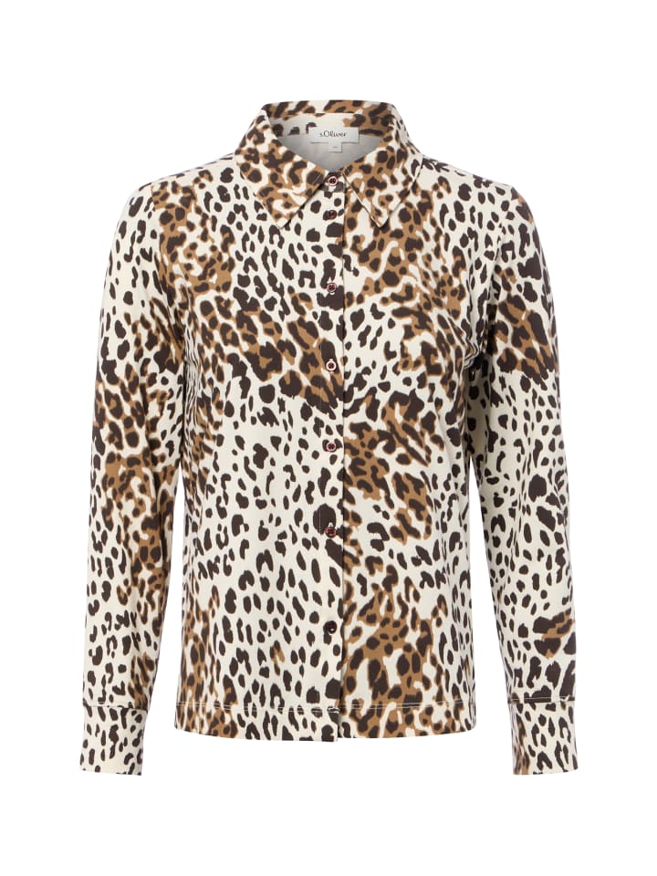 Bluse in schoko ecru - 0001
