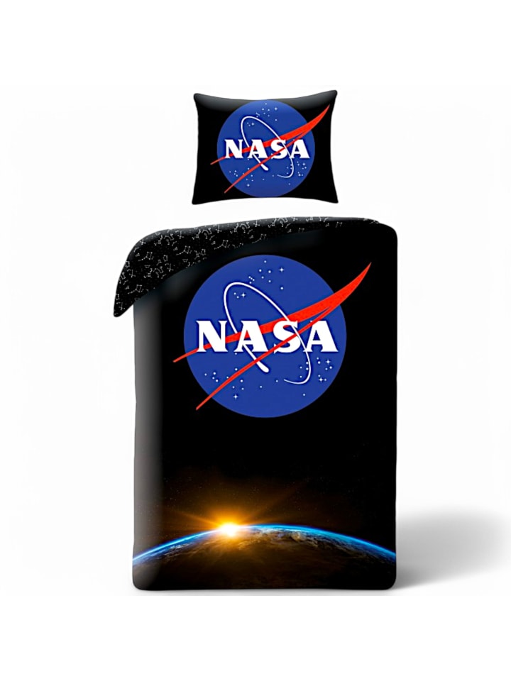 2-tlg.Set: Bettwäsche Nasa in Schwarz