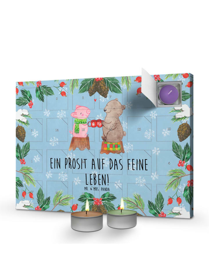 Adventskalender Glühschwein Sause mit Spruch in Eisblau