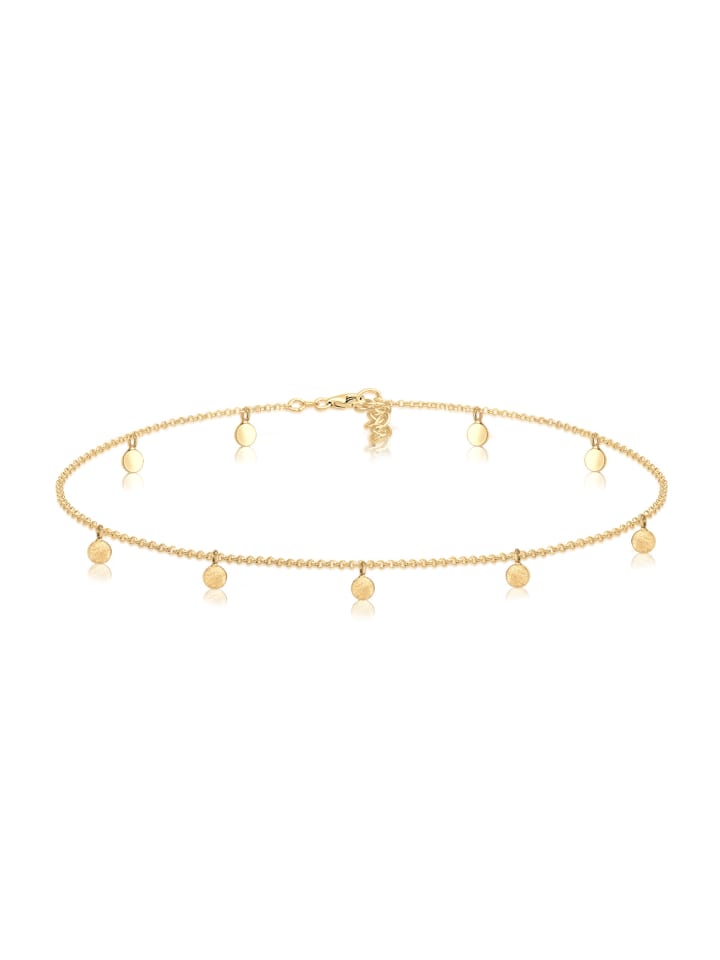 Halskette 925 Sterling Silber Geo, Kreis in Gold
