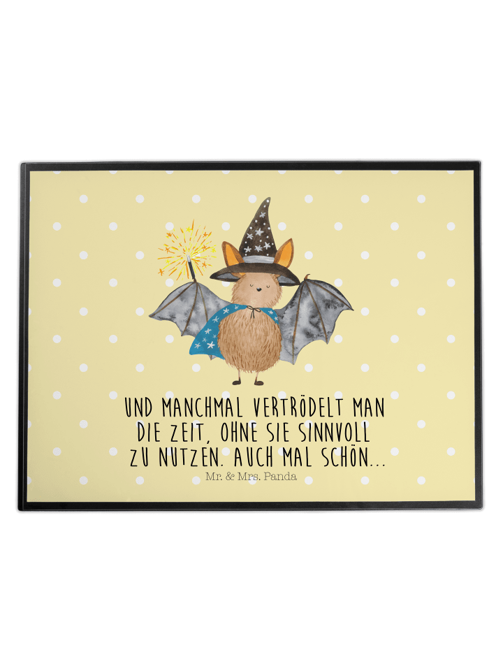 Schreibtischunterlage Fledermaus Zauberer mit S... in Gelb Pastell