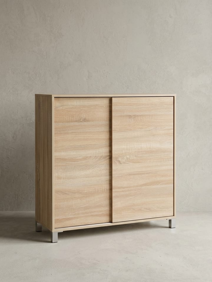 Schuhschrank Modern | 20 Paar, Schiebetüren, Stauraum in Beige