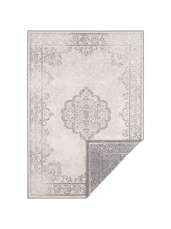 In- & Outdoor Wendeteppich Cebu Grau Creme