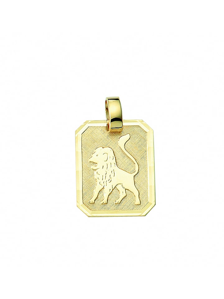 Damen & Herren 333 Gold Sternzeichen Anhänger Löwe in gold