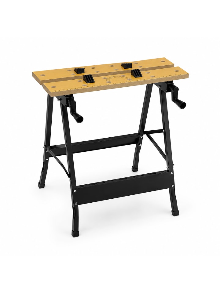 Werkbank in Natur/ Schwarz - (B)56 x (H)76 x (T)62 cm
