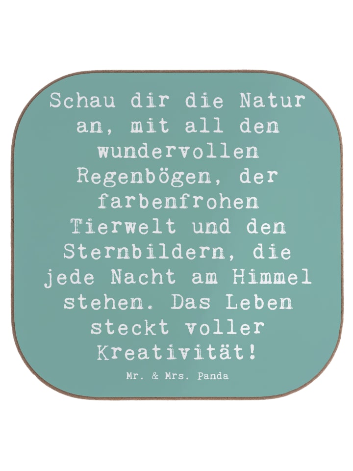 Untersetzer Spruch Kreativität im Leben mit Spruch in Meeresbrise