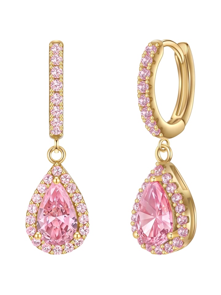 Creolen aus Sterling Silber mit Zirkonia in gelbgold