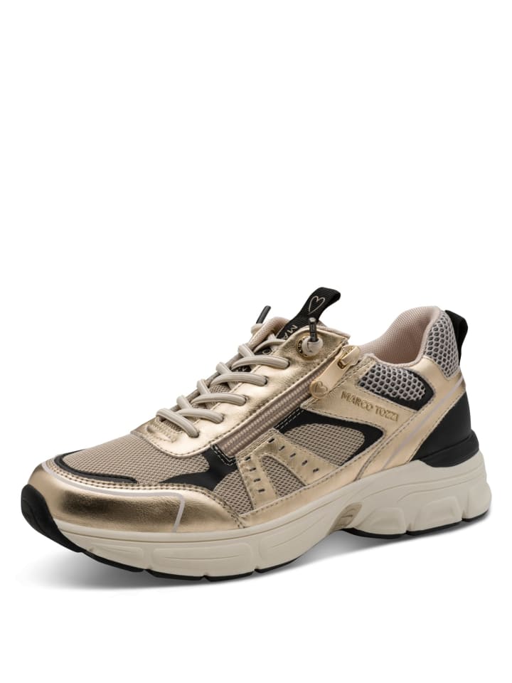 Sportliche Schnürschuhe in Gold