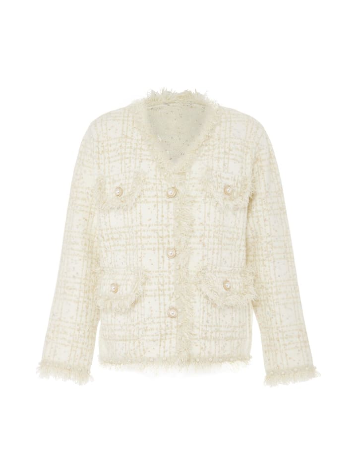Women Strickjacke in Wollweiss