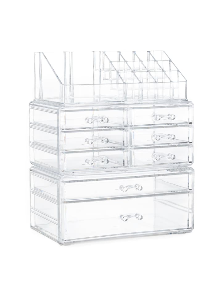 2x Makeup-Organizer in Transparent