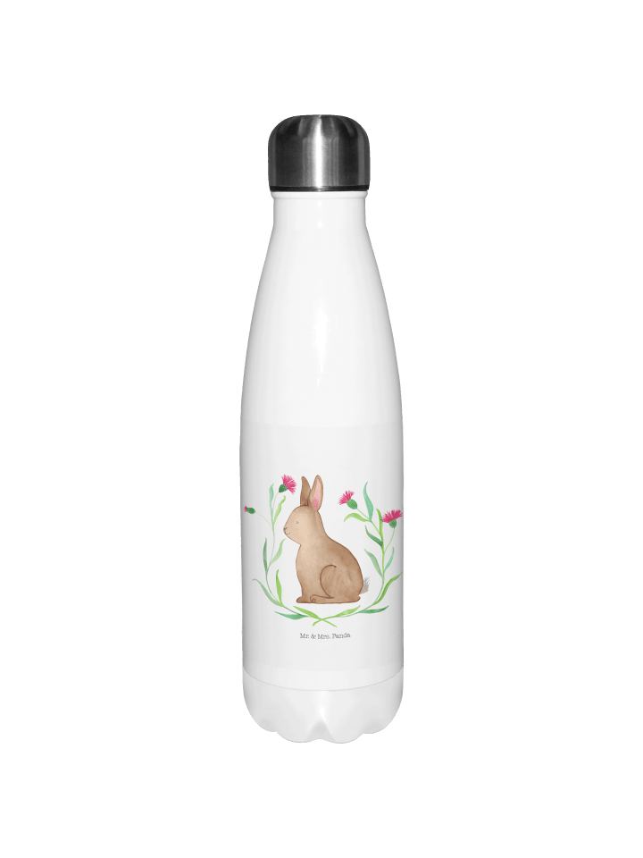 Thermoskanne Hase Sitzen ohne Spruch in Weiß