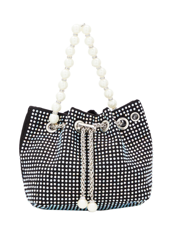 Damen Handtasche in Schwarz Silber