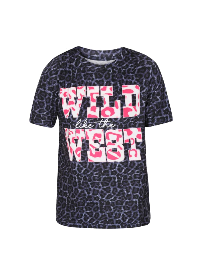 Women T-Shirt in black multicolor
