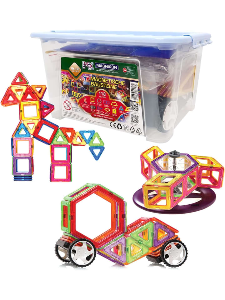 Magnetische Bausteine Der Baumeister - Magnetbau-Set 118-teilig-ab 3 Jahre