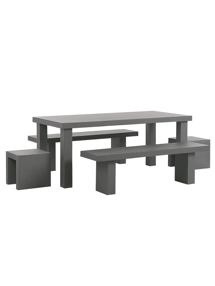 5-tlg Gartentisch Set TARANTO in Grau